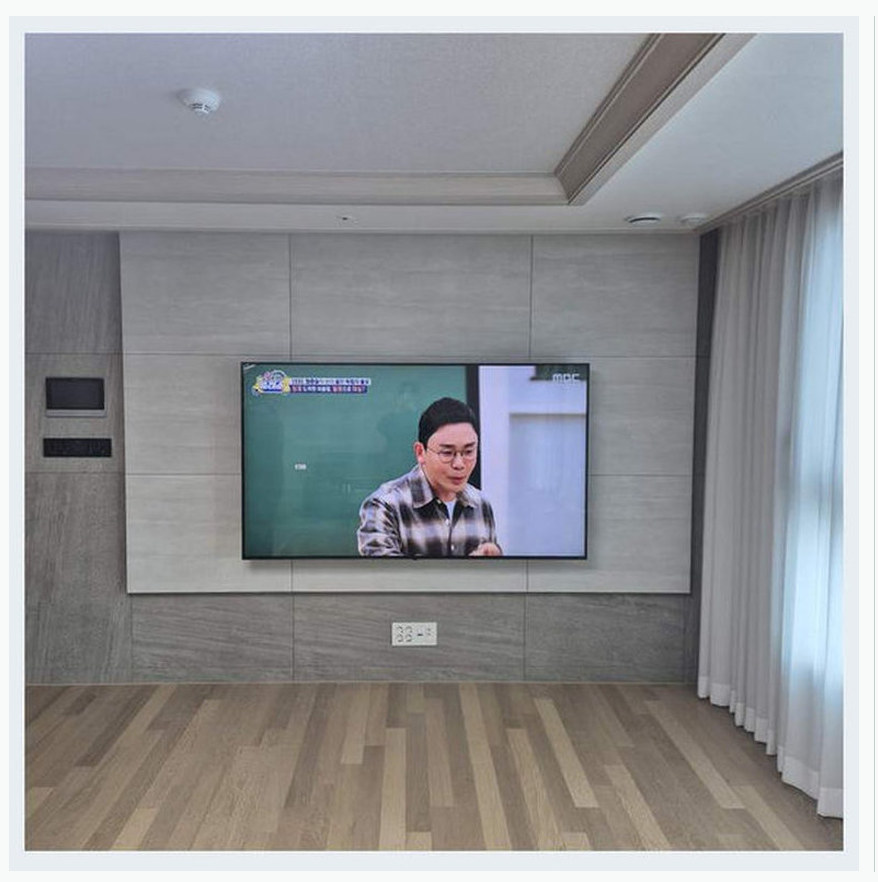 벽걸이TV 시공 참고 사진 9번째 지역 강북구 85인치 OLED와 다른 브랜드 부품 재활용 2